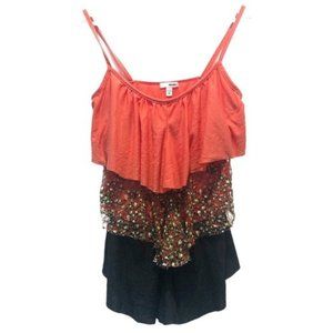 Bongo Pink Layered Spaghetti Strap Tank Top Size Medium